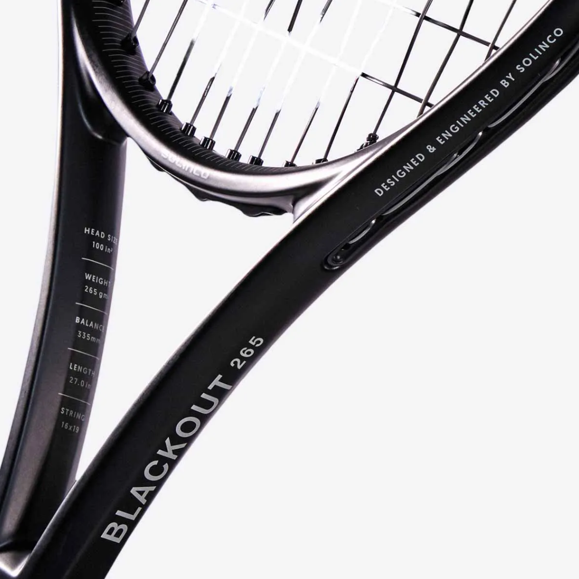 Solinco Blackout 265 Racket **Free Strings + Stringing**