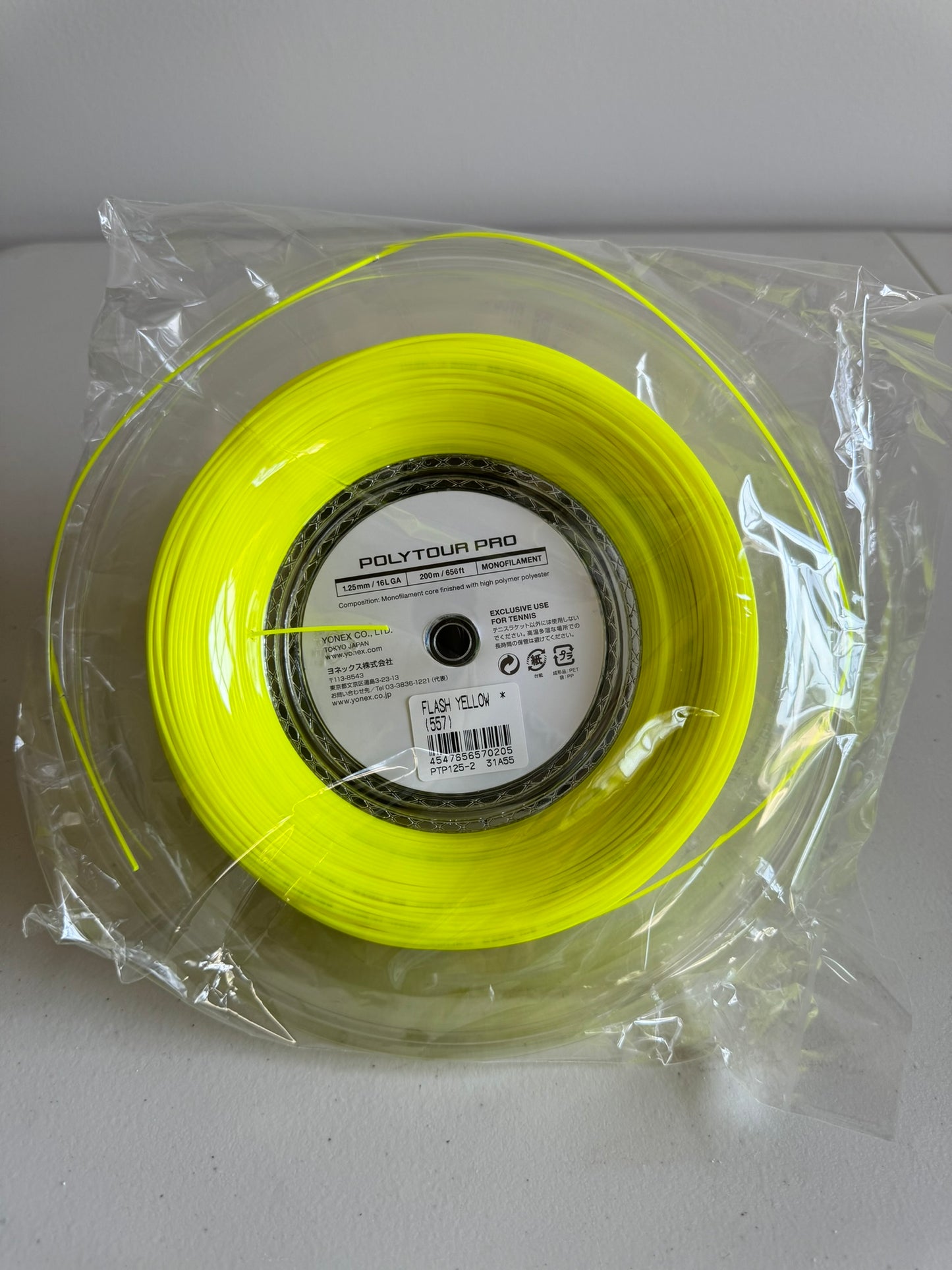 Yonex Poly Tour Pro 16L Reel | 1.25mm PTP 125 Tennis String | Full 200m