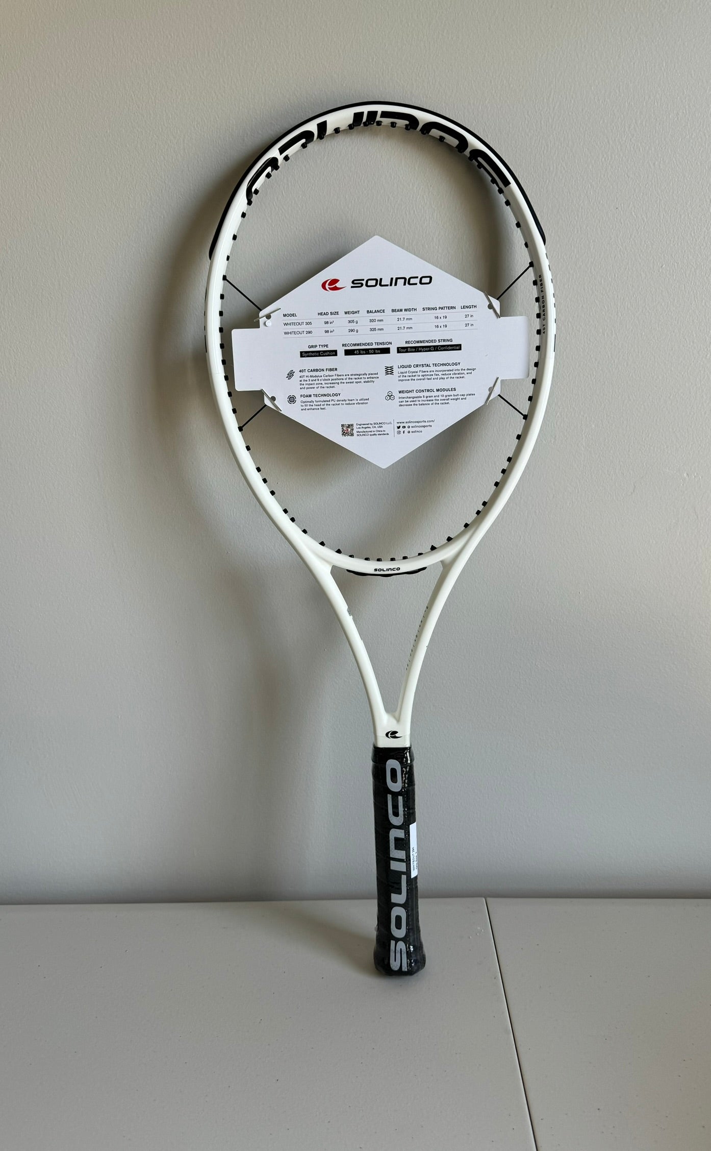 Solinco Whiteout 290 Racket **Free Strings + Stringing**