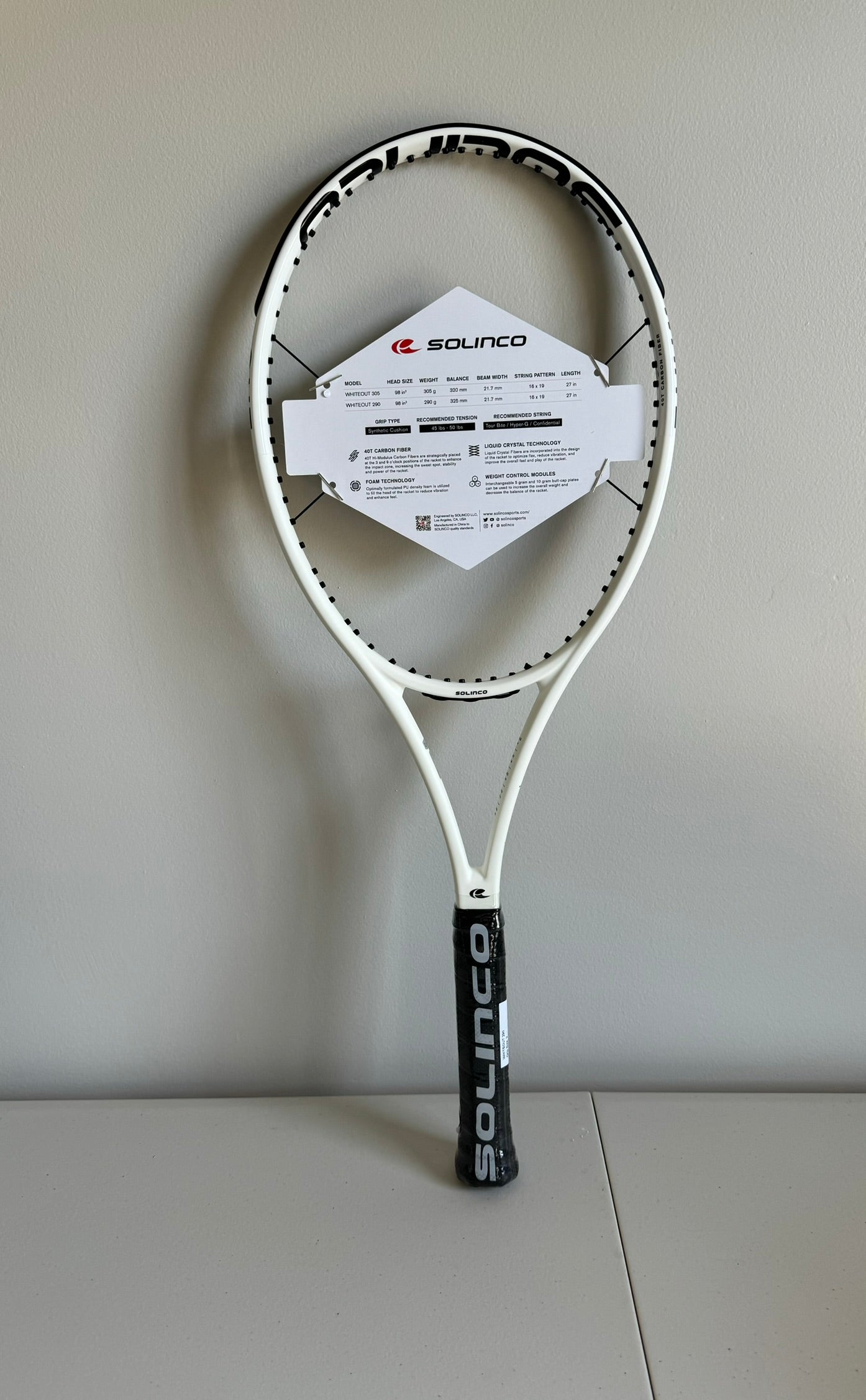 Solinco Whiteout 290. Free Strings + Stringing