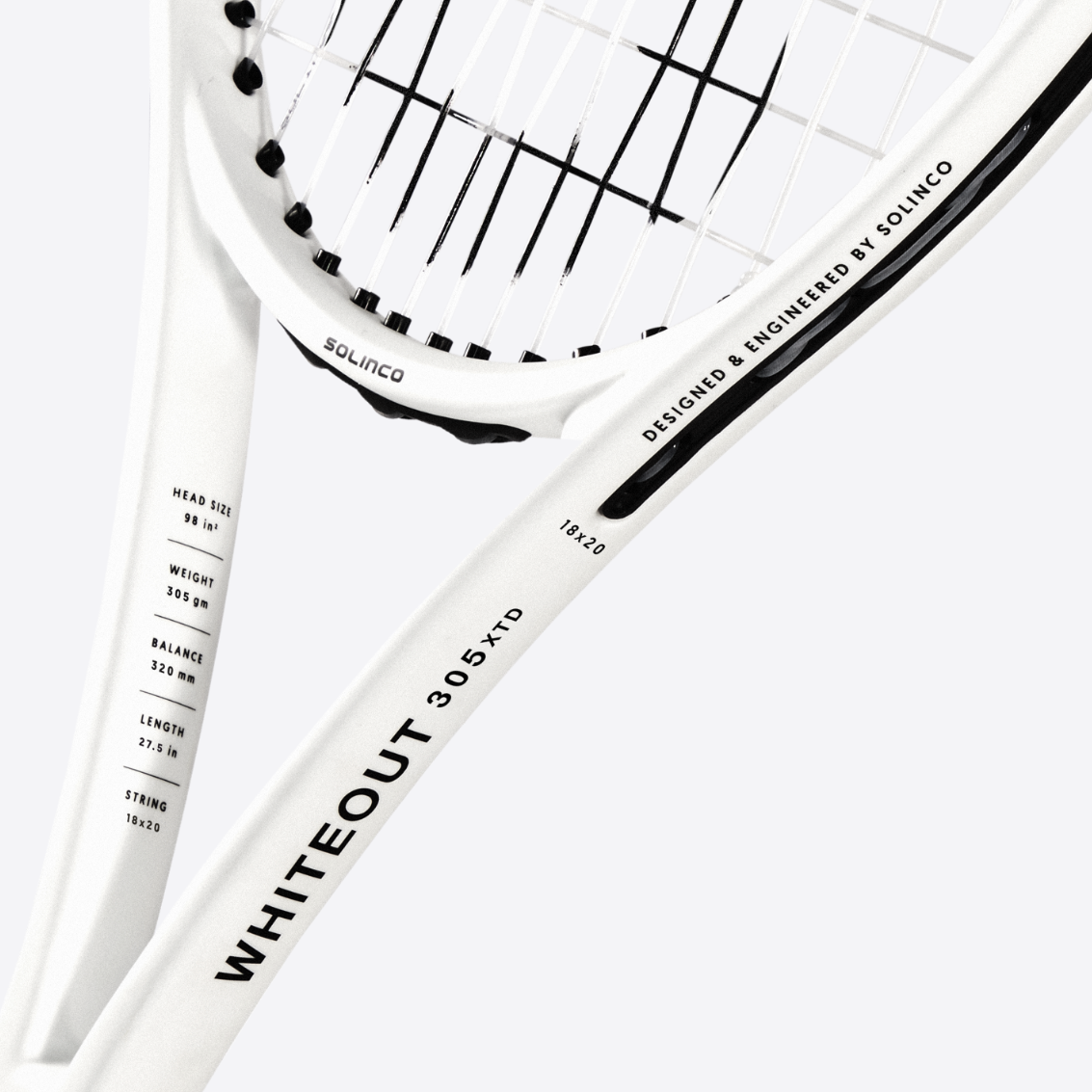 Solinco WHITEOUT 305 18x20 XTD 27.5. Free Strings + Stringing