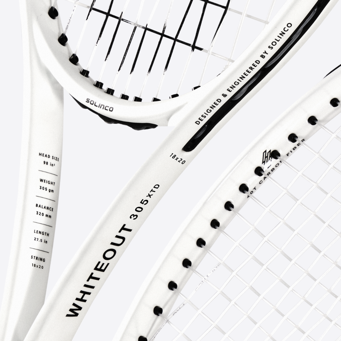 Solinco WHITEOUT 305 18x20 XTD 27.5. Free Strings + Stringing