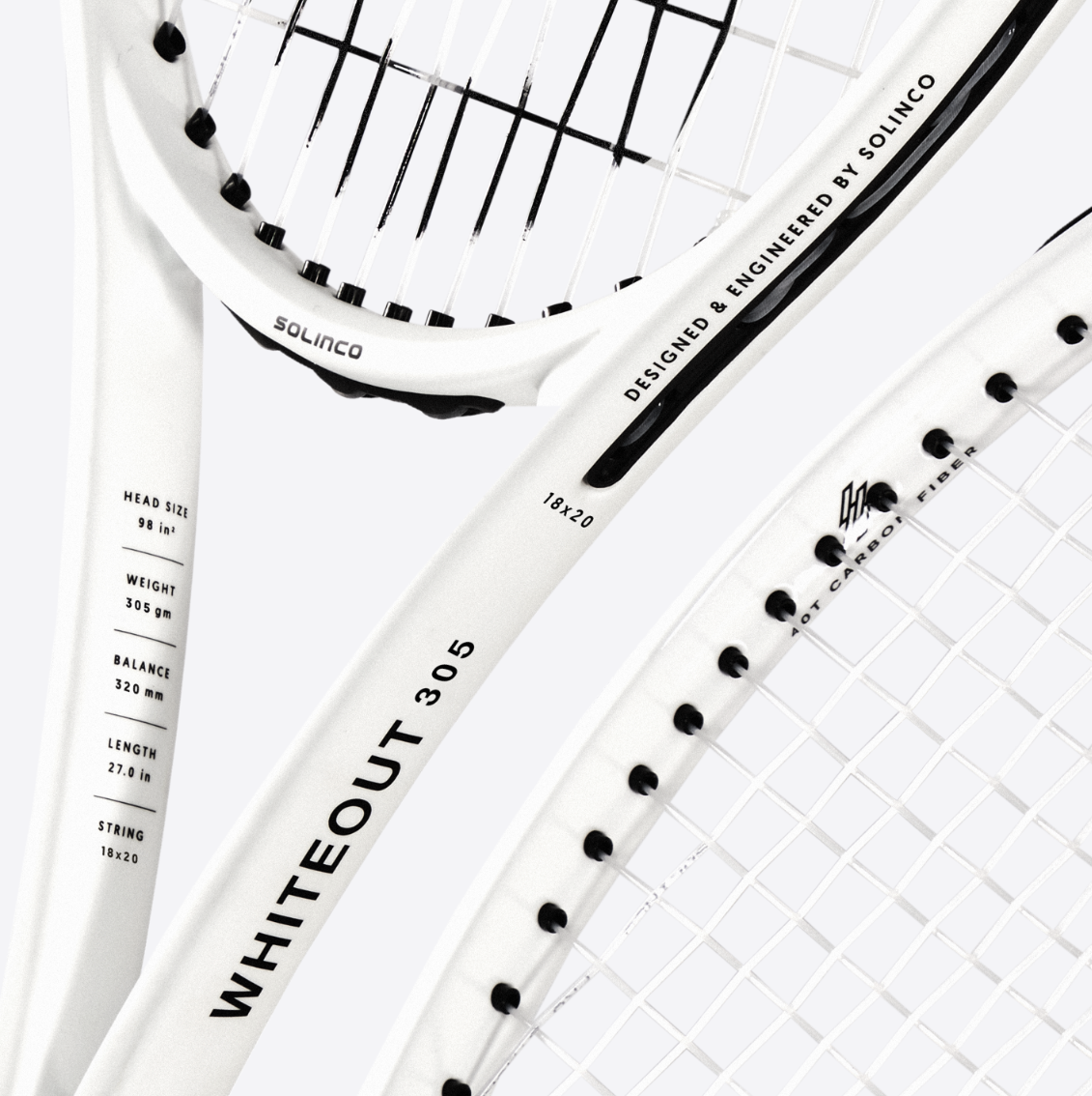 Solinco WHITEOUT 305 18x20. Free Strings + Stringing